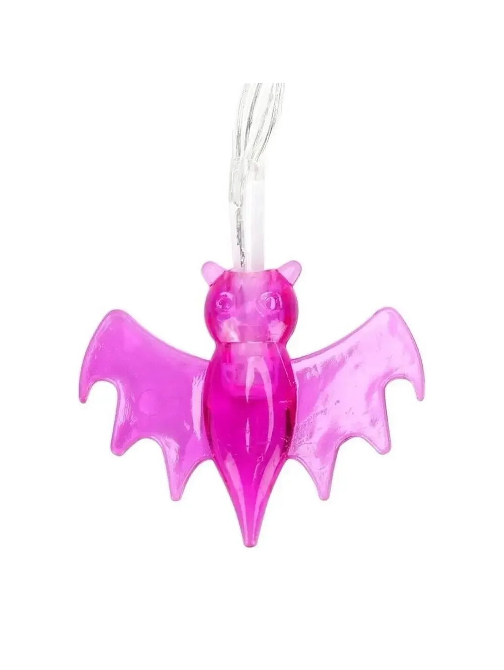 Halloween Purple LED Bat String Lights Indoor Outdoor Decor, 10pc, Battery, New